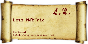 Lotz Móric névjegykártya